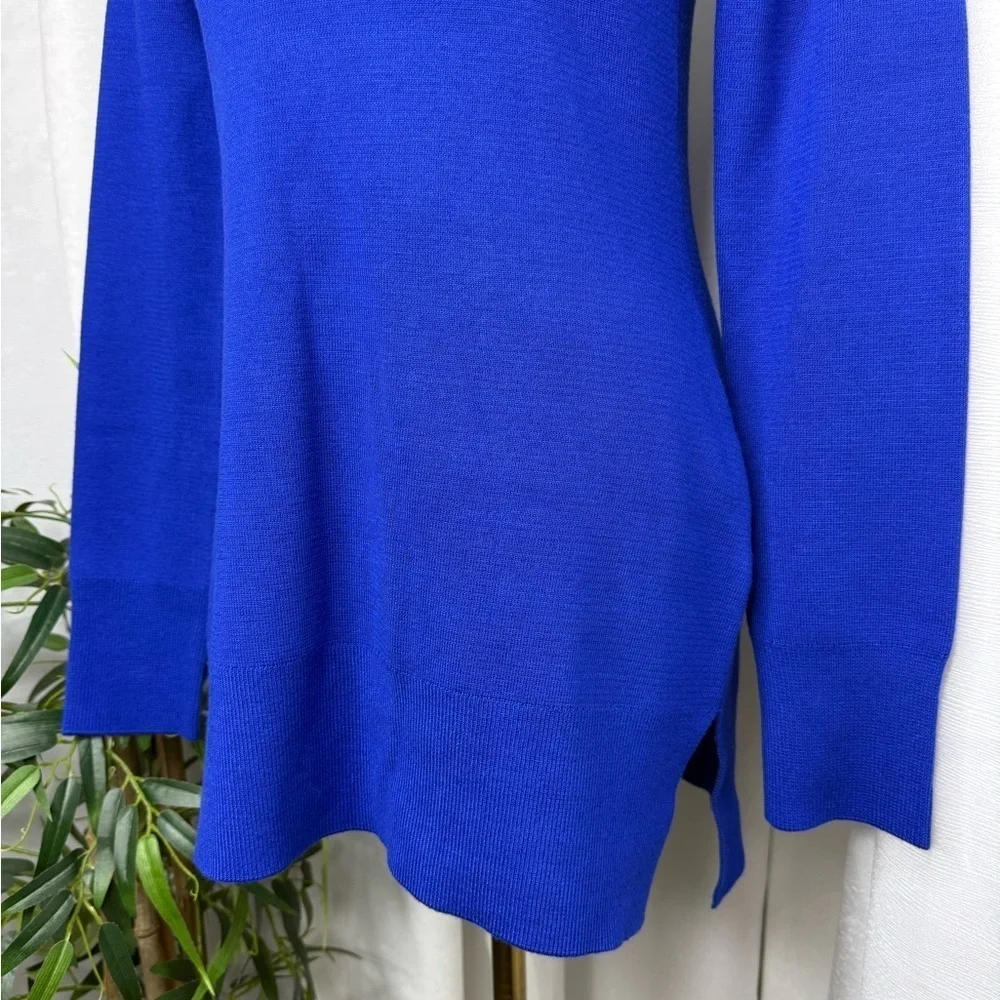 NWT Bebe Embellished Mock Neck Tunic Sweater in Galactic Cobalt Sz M